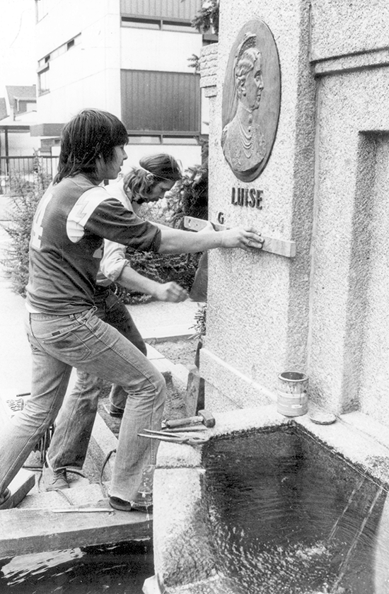 1979 - Arbeiten am Großherzoglichen Brunnen in Schwetzingen